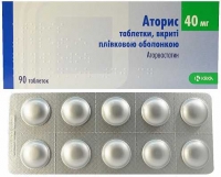 Аторис 40 мг №90 таблетки
