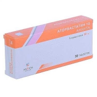 Аторвастатин 10 Ананта 10 мг №30 таблетки