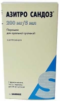 Азитро Сандоз 200 мг/5 мг 20 мл порошок для пероральной суспензии