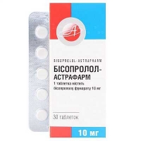 Бисопролол-Астрафарм 10 мг N30 таблетки