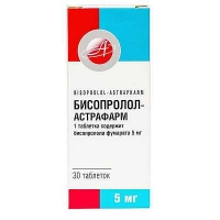 Бисопролол-Астрафарм 5 мг N30 таблетки