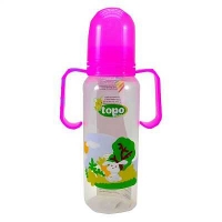Бутылка T003 &quot;Topo buono&quot; пластик 250мл с силиконовой соской и ручками