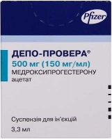 Депо-провера 500 мг/3.3 мл суспензия для инъекций