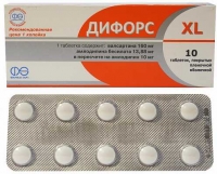 Дифорс XL 10 мг/160 мг №30 таблетки