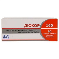 Диокор 160 мг №90 таблетки