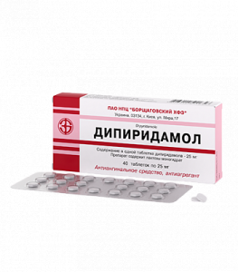 Дипиридамол 0.025 №40 таблетки
