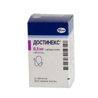 Достинекс 0.5 мг №2 таблетки