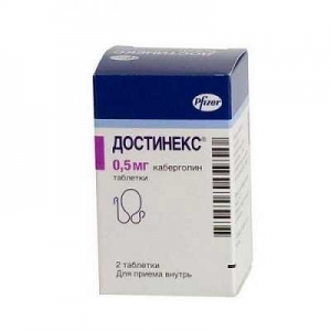 Достинекс 0.5 мг №2 таблетки