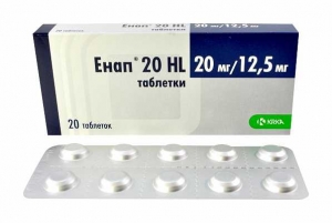 Энап 20 HL 20 мг/12.5 мг N20 таблетки