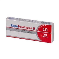 Еврорамиприл Н 10 мг/12.5 мг №20 таблетки