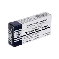 Гидрохлортиазид 0.025 г №20 таблетки