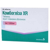 Комбоглиза XR 5мг/1000мг N28 таблетки