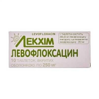 Левофлоксацин 250 мг №10 таблетки