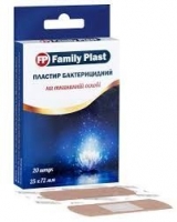 Лейкопластырь FP Family Plast 25ммх72мм бактерицидный на тканевой основе
