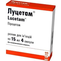 Луцетам 3000 мг 15 мл №4 раствор для инъекций
