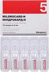 Милдрокард-Н 100мг/мл 5 мл N10 раствор