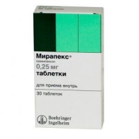 Мирапекс 0.25 мг №30 таблетки