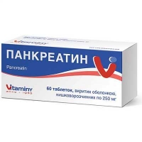 Панкреатин 0.25 г N60 таблетки