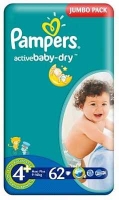 Подгузники Памперс (Pampers) Active Baby-Dry Maxi Plus (4+) 9-16 кг №62