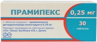 Прамипекс Фарма Старт 0.25 мг №30 таблетки