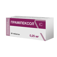 Прамипексол ІС 0.25 мг №30 таблетки