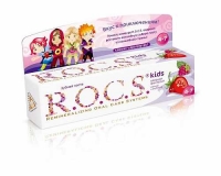 ROCS малина, клубника 45 г зубная паста для детей