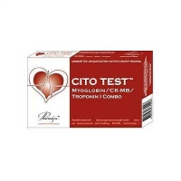 Тест комби CITO TEST Troponin1, CK-MB, Myogiobin для определения инфаркта миокарда
