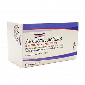 Акласта раствор для инфузий 5 мг/100 мл флакон 1 шт.