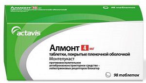 Алмонт таблетки жевательные 4 мг 98 шт.