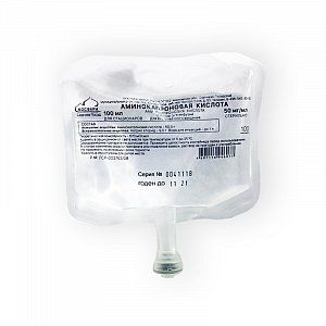 Аминокапроновая кислота раствор для инфузий 5% пакет пласт. 100 мл Мосфарм