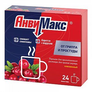 АнвиМакс порошок для приготовления раствора для приема внутрь пакетики 24 шт. клюквенный
