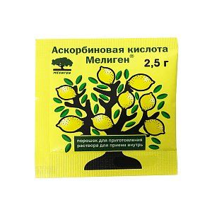 Аскорбиновая кислота порошок для приготовления раствора для приема внутрь 2,5 г пакетики Мелиген ФП