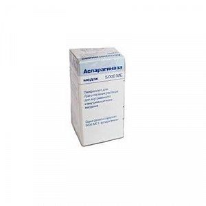 Аспарагиназа медак лиофилизат для приготовления раствора для внутривенного и внутримышечного введения 5000 МЕ флакон 5 шт.
