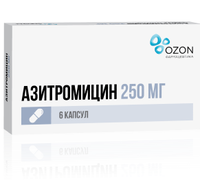 Азитромицин капсулы 250 мг 6 шт. Озон