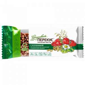 Батончик-мюсли Здоровый перекус 55г клубника