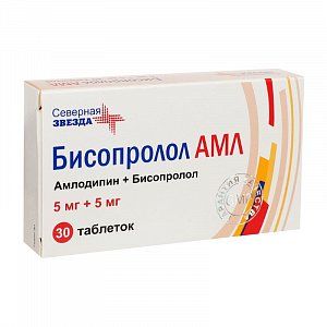 Бисопролол АМЛ таблетки 5 мг+5 мг 30 шт.