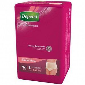 Depend Подгузники-трусики для женщин M/L 8 шт.