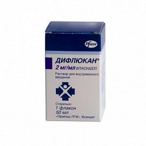 Дифлюкан раствор для внутривенного введения 2 мг/мл флакон 50 мл