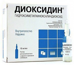 Диоксидин раствор для внутриполостного и наружного примения 1% (10 мг/мл) ампулы 5 мл 3 шт.