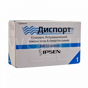 Диспорт лиофилизат для приготовления раствора для инъекций 300 ЕД флакон 1 шт.