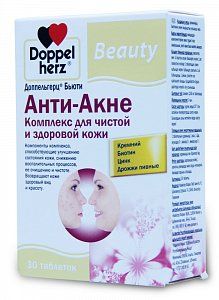 Доппельгерц Бьюти Анти-акне комплекс 1240 мг таблетки 30 шт. (БАД)