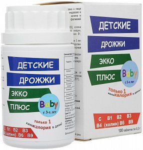 Дрожжи пивные детские таблетки 100 шт. Эко Плюс (БАД)