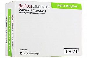 ДуоРесп Спиромакс порошок для ингаляций дозированный 160 мкг+4,5 мкг/доза 120 доз 3 шт.