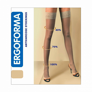 Ergoforma Чулки компрессионные 1 класс компрессии р.3 Телесный