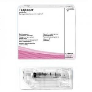 Гадовист раствор для внутривенного введения 1 ммоль/мл шприц 5 мл 1 шт.