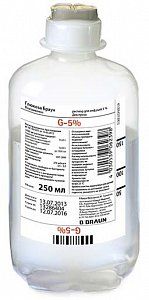 Глюкоза Браун раствор для инфузий 5% флакон 250 мл 10 шт. Б.Браун