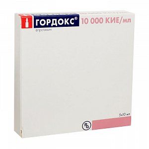 Гордокс раствор для внутривенного введения 10000 КИЕ/мл ампулы 10 мл 5 шт.