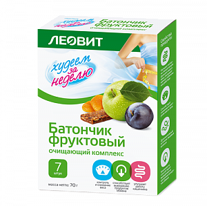 Худеем за неделю батончик фруктовый очищающий комплекс по 10 г 7 шт.