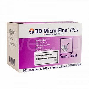 Иглы Micro-Fine+ 31G 0,25х5 мм 100 шт.