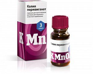 Калия перманганат порошок для приготовления раствора для местного и наружного применения 3 г Реневал